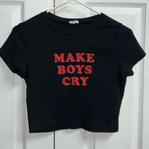 Make Boys Cry Size L Garage Crop Tee Garage